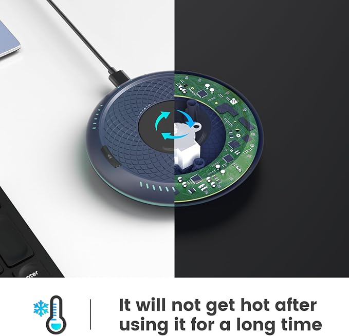 Mouse Mover Undetectable Mouse Jiggler with ON/Off Switch, 2 Speed Modes with Memory Function, Random Move Mechanical Turntable Pad for Wireless & Wired Mouse