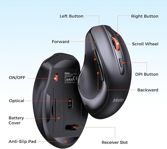 MEETION New Wireless Keyboard and Mouse, Computer Keyboard Mouse Combo, 3 DPI Adjustable Mouse Full-Sized Cordless Keyboard, for PC/Computer/Laptop/Windows/Mac, Black New 2025