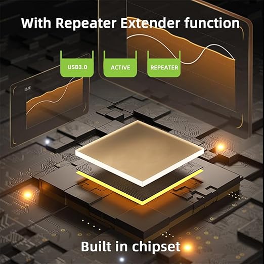 cablecc Active Repeater USB 3.0 Adapter Type-A Female Host to Type-C Female Device Extender with Chipset for Camera Printer Computer