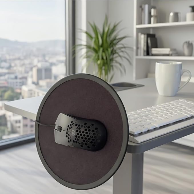 Clamp on Mouse Pad with Magnetic Mouse for Ergonomic Handshake Positioning | Adjustable Tilting Platform Mounts to Desk, Pole, or Chair Armrest