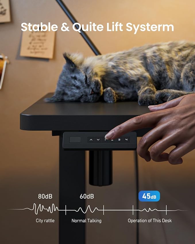 FEZIBO 55×32 inch L Shaped Electric Corner Standing Desk, 4 Memory Height Settings,Home Office & Computer Height Adjustable Table, Ergonomic Sit and Stand Up Workstation with Splice Board,Black Top