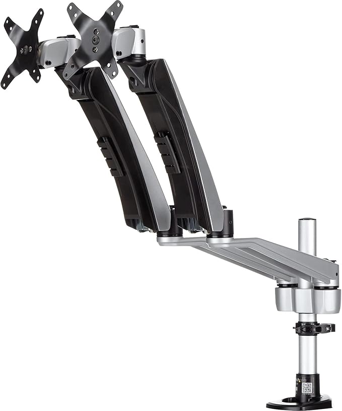 StarTech.com Desk Mount Dual Monitor Arm - Articulating - Supports VESA Monitors 12'' to 30" (19.8lb/9kg) - Adjustable - Grommet/Desk Mount - Premium - Silver, TAA (ARMDUAL30)
