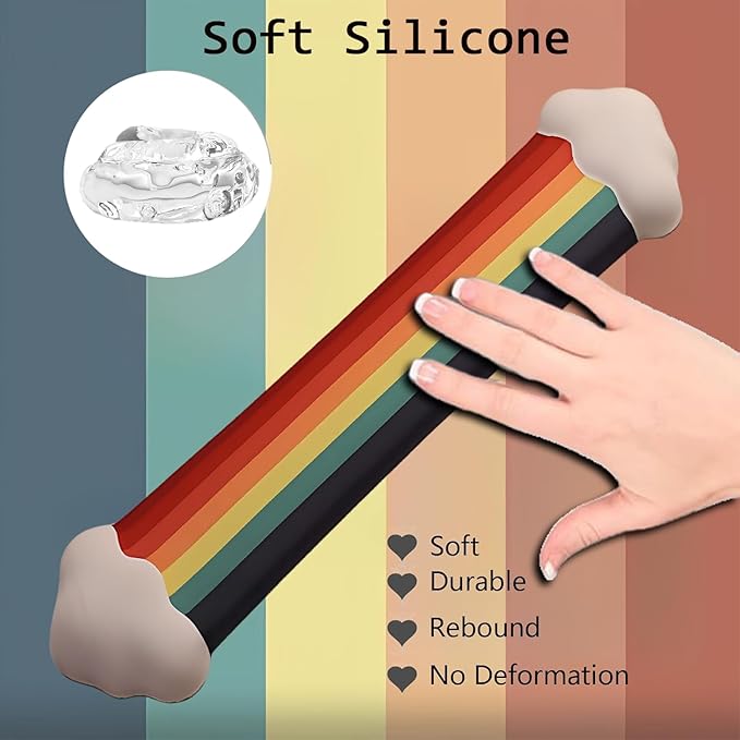 Gel Cloud Keyboard Wrist Rest Cute Rainbow Mouse Pad with Wrist Rest for Computer Keyboard and Mouse Pad Set PU Base Silicone Ergonomic White Cloud Wrist Pad Support for Gaming Desk Laptop Home Office
