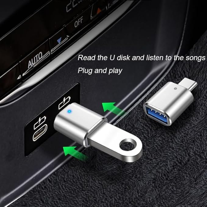 2*USB C Male to USB 3.0 Female Converter Adapter & 2*USB 2.0 Male to USB C Female OTG Adapter for Charging and Data Transmission (4 Pack) - Silver
