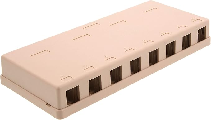 Networx® 8-Port Ethernet Keystone Jack Surface Mount Box, Unloaded, Ivory