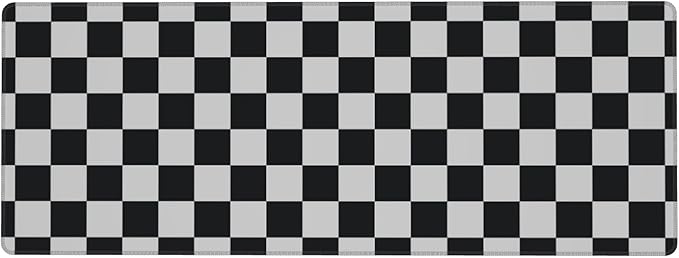 Black and White Checkered Desk Mat Large Gaming Mouse Pad Black and White Checkered Extended Mousepad Big in Laptop Computer Mouse Keyboard Mat for Office Desk Decor 31.5x12 in