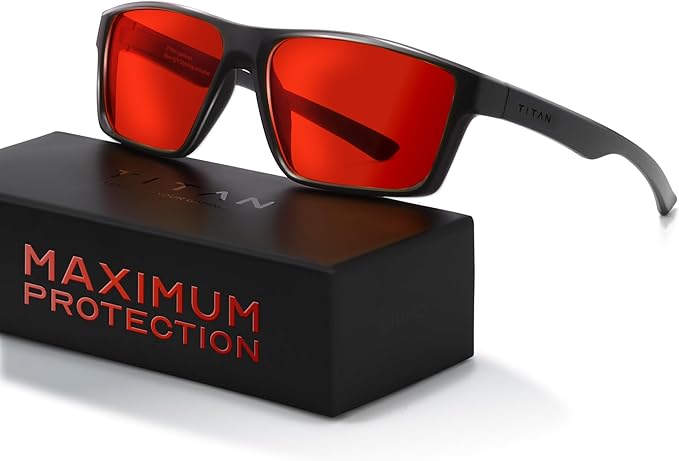 Titan Gaming Glasses, Blue Light Blocking, Night Driving Glasses for Men, Computer Protection, Gift for Gamers