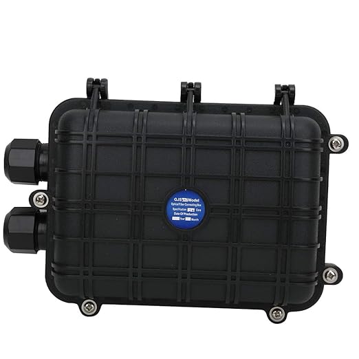 1 in 1 Out Horizontal Fiber Optic Splice Enclosure, IP68 24 Core Connection Box, Reinforced Plastic Optical Cable Junction Case for Overhead Pipeline and Direct Burial (48 cores)