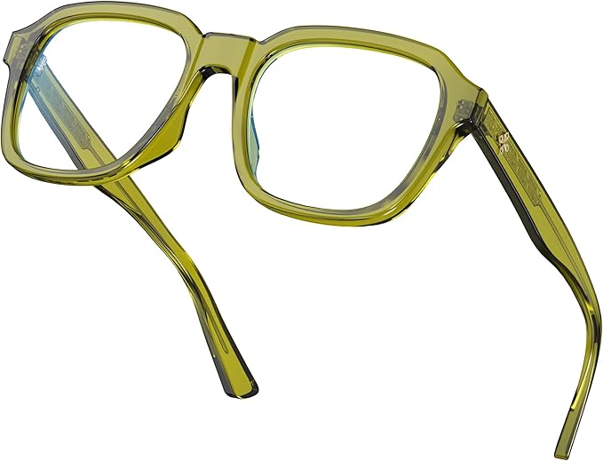 VISOONE Oversized Square Blue Light Blocking Glasses Fashion Computer Eyewear for Women and Men BENNETT
