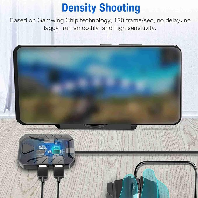 Gaming Keyboard Mouse Converter,USB 2.0 Mobile Gaming Keyboard Mouse Converter Adapter,Bluetooth 4.0,with Adjustable Stand,for Android (Black)