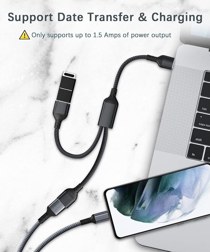 Basesailor USB Splitter 1 in 2 Out 3.3FT,USBA Male to Double Female Y Cable Extension Adapter,Dual USB Port Extender Hub,Data Charger Power Splite for Car,Xbox One Series,PS5,Laptop,Keyboard,Mouse