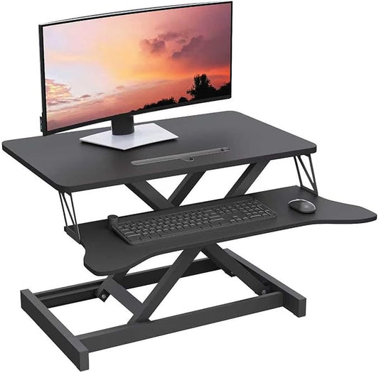 Panana Standing Desk Height Adjustable Sit to Stand Converter Stand Up Desk Tabletop Workstation Dual Monitor Desk Riser for Home Office (26")