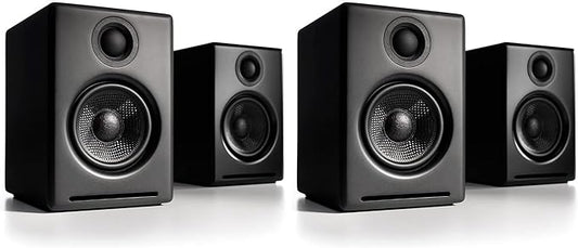 Audioengine A2+ Desktop 24 Bit Wireless Bluetooth Desktop Speakers - 60W Computer Speakers for Music and Gaming (Pack of 2)