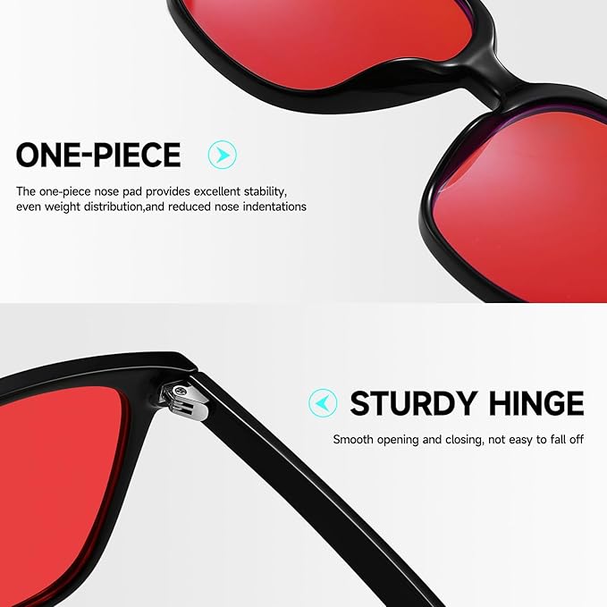 Oversized Square Blue Light Blocking Glasses for Women and Men - Gaming & Computer Anti-Fatigue