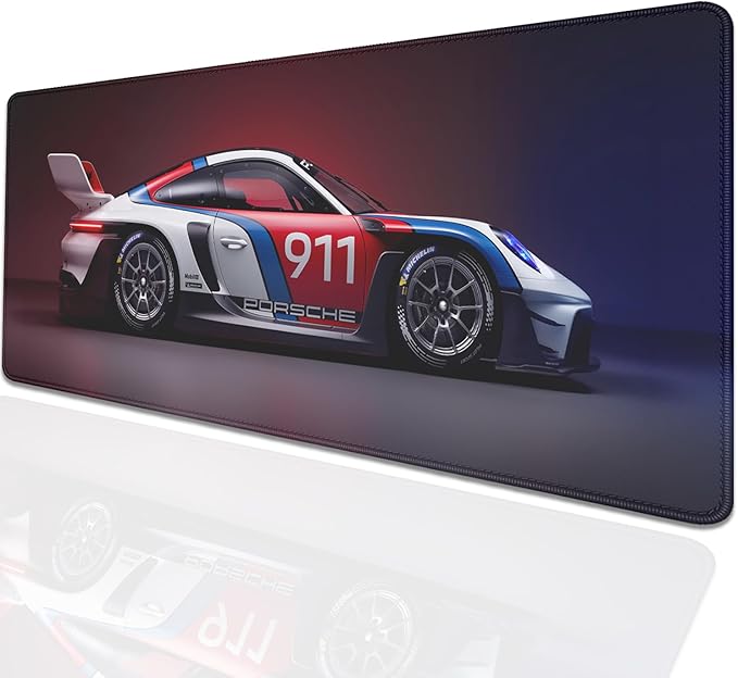 Mouse Pad Mouse Mat Large,Stitched Edges Non-Slip Waterproof Rubber Base Mouse Mat for Office Home Work Gaming(31.5X11.8 in) (Car)