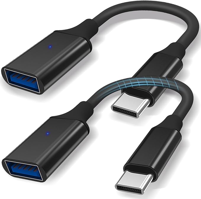 USB C to USB 3.0 Adapter 2 Pack, Type C Male to USB Female OTG Cable Thunderbolt to USB Adapter Compatible for iPhone 16 15 Pro Max iPad MacBook Pro/Air 2023 2022 M1 M2 Galaxy S23 S22 Note 10