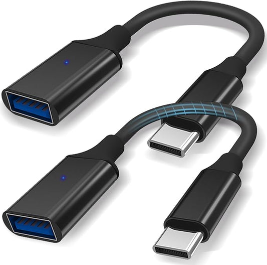 USB C to USB 3.0 Adapter 2 Pack, Type C Male to USB Female OTG Cable Thunderbolt to USB Adapter Compatible for iPhone 16 15 Pro Max iPad MacBook Pro/Air 2023 2022 M1 M2 Galaxy S23 S22 Note 10