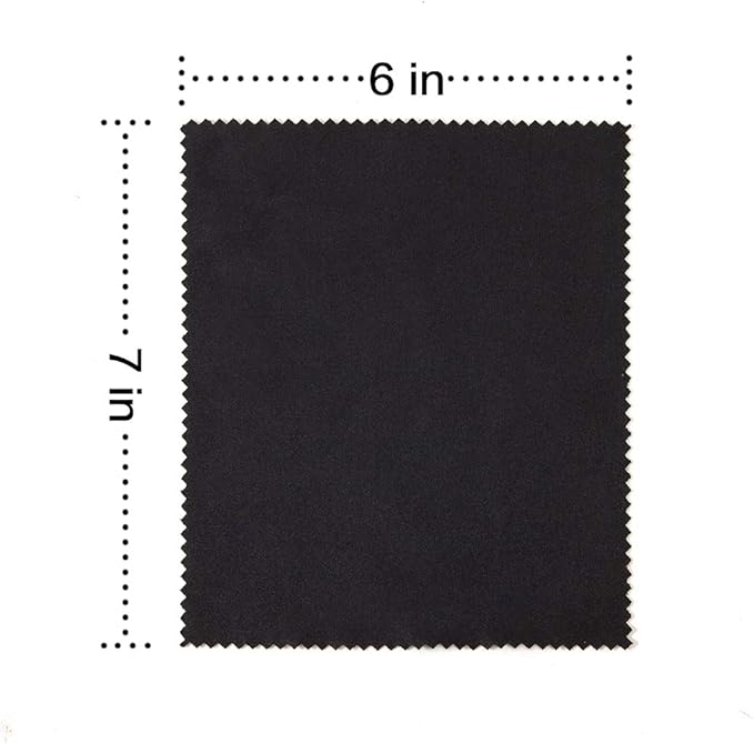 Eyeglass Cleaning Cloth Glasses Cleaner 12Pack Microfiber Lens Eyewear Sunglasses Wipes Clean Jewelry Screen Camera Lint Free Thick 5x6 Inch (Black, 6x7)