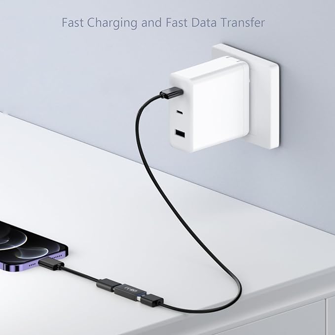 5𝐏𝐚𝐜𝐤 𝐔𝐩𝐠𝐫𝐚𝐝𝐞𝐝 USB Female to C Female Adapter, 10GB-Usb3.1 to C Adapter Connector, Bi-Directional High Speed USB Extension Connector Support Charge & Data Sync