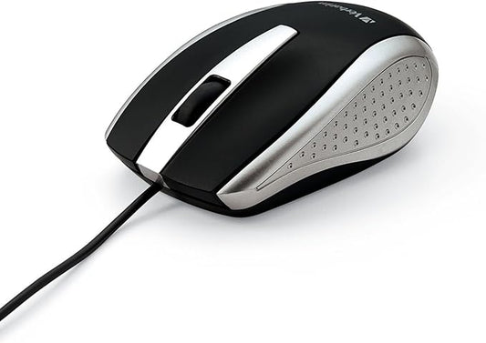 Verbatim Wired USB Computer Mouse - Corded USB Mouse for Laptops and PCs - Right or Left Hand Use, Silver 99741