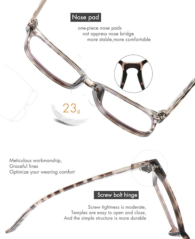 MEETSUN Blue Light Blocking Glasses Women Men, Anti Eye Strain Headache (Sleep Better),Computer Glasses UV400 Transparent Lens (Leopard tortoise-Transparent Clear Lens, 53)