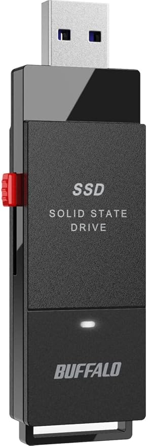 BUFFALO External SSD 2TB - Up to 600MB/s - USB-C - USB-A - USB 3.2 Gen 2 (Compatible with PS4 / PS5 / Windows/Mac) - External Solid State Drive Stick - ‎‎SSD-PUT2.0U3B