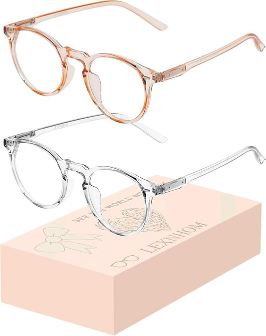 Blue Light Glasses for Woman, Blue Light Blocking Lightweight Round Eyeglasses for Computer TV Gaming Phone Screen,Eye Strain