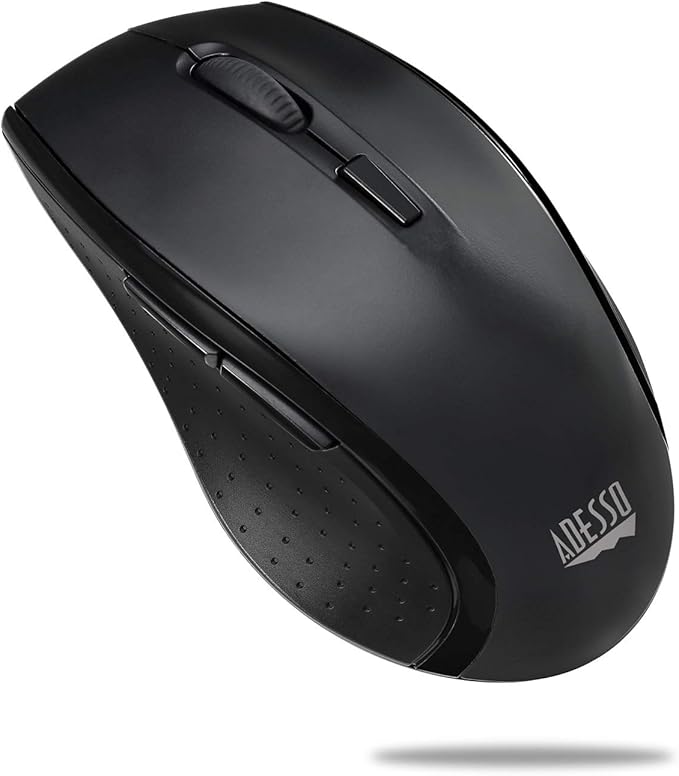 Adesso WKB-1600CB TruForm Media Wireless Ergonomic Keyboard & Optical Mouse Combo with 24 GHz RF Technology, Split Design, Adjustable DPI, and Multimedia Hotkeys