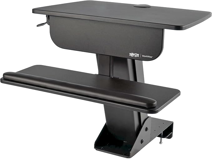 Tripp Lite Sit Stand Desktop Workstation, Adjustable Standing Desk with Clamp (WWSSDC)