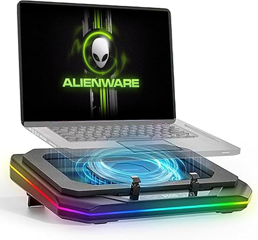 Cooling Pad for Dell Alienware m18 R2 R1 area-51 18 inch Gaming Laptop, It is a Well Deserved Heat Dissipation Monster,Cooler with Powerful Turbo Fan Can Fast Cooling,6 RGB Light Mode,Touch Start ﻿