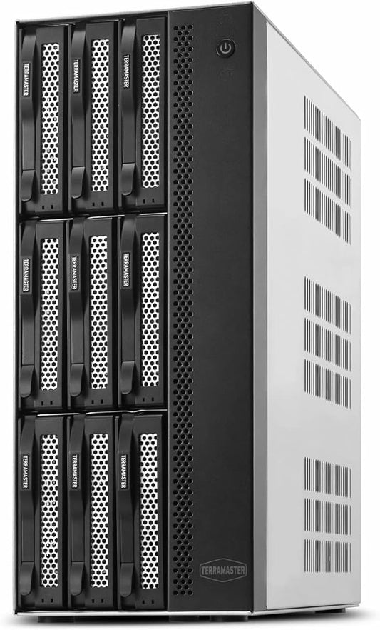 TERRAMASTER T9-500 Pro NAS Storage - 9Bay Core i7 1255U 10-Cores 12-Threads CPU, 16GB DDR5, Dual 10GbE Ports, Network Attached Storage Peak Performance for Business (Diskless)