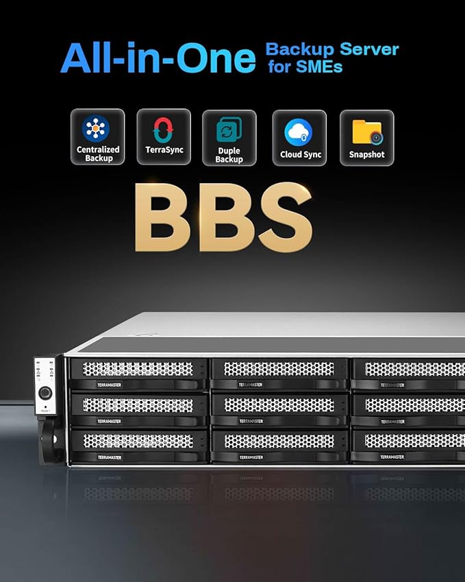 TERRAMASTER U12-500 Plus NAS Storage - 12Bay Core i7 1255U 10-Cores 12-Threads CPU, 16GB DDR5 RAM, Dual 10GbE Ports, 2U Rack Mount Network Attached Storage Peak Performance for Business (Diskless)