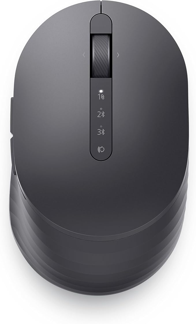Dell MS7421W Premier Rechargeable Wireless Mouse - Bluetooth 5.0/2.4GHz Radio Frequency Connectivity, Optical LED Sensor, Mechanical Scroll, 7 Buttons, Programmable, Adjustable DPI - Graphite Black