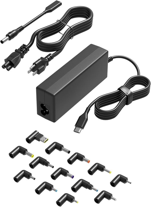 100W USB C Universal Laptop Charger Fit for HP Lenovo Dell Acer Asus Toshiba Geteway Samsung MacBook IBM Fujitsu Sony LG MSI Notebook Ultrabook Chromebook Computer AC Adapter Power Cord