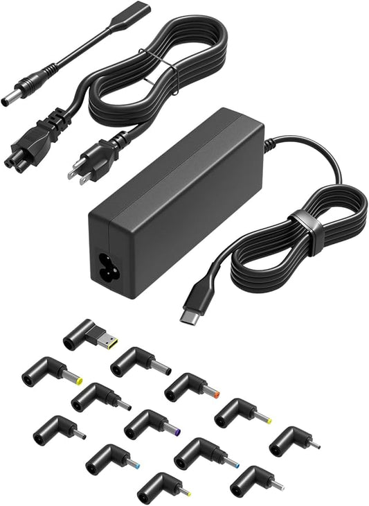 100W USB C Universal Laptop Charger Fit for HP Lenovo Dell Acer Asus Toshiba Geteway Samsung MacBook IBM Fujitsu Sony LG MSI Notebook Ultrabook Chromebook Computer AC Adapter Power Cord
