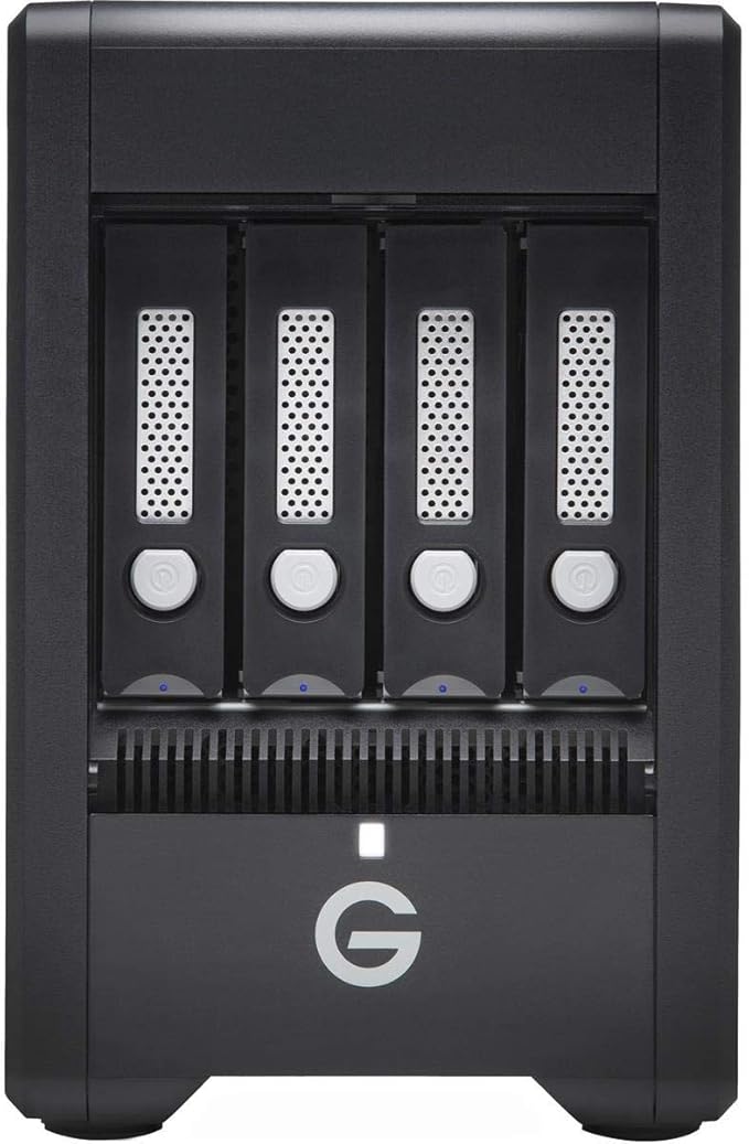G-Technology 40TB G-Speed Shuttle Thunderbolt 3 with ev Series Bay Adapter – Transportable 4-Bay Raid Storage Solution – 0G10082-1
