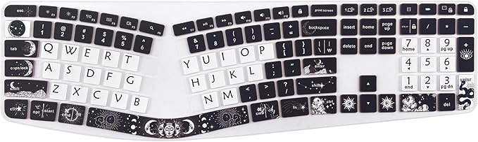 Cute Silicone Keyboard Cover for Logitech Ergo K860 Ergonomic Keyboard, US Layou, Sun and Moon