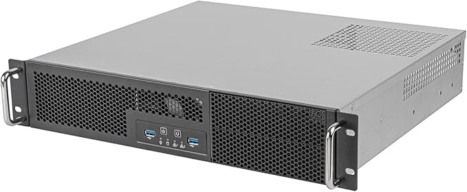 2U rackmount Server Chassis with Dual 5.25" Drive Bays, 3.5" HDDx2 and 2.5" HDDx1, Support M-ATX, ITX M/B, PS2/2U single/2u redundant PSU,USB 3.0x2