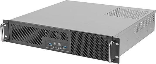 2U rackmount Server Chassis with Dual 5.25" Drive Bays, 3.5" HDDx2 and 2.5" HDDx1, Support M-ATX, ITX M/B, PS2/2U single/2u redundant PSU,USB 3.0x2