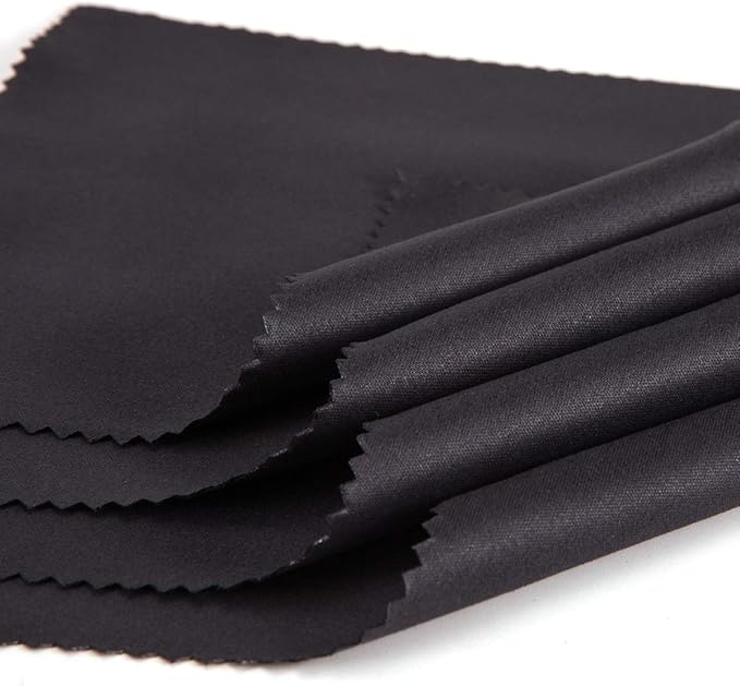 Glasses Cleaning Cloth Microfiber - 12 Pack Eyeglass Wipes Sunglasses Lens Cleaner 5x6 Inch Jewelry Camera Lens Clean Laptop Computer Screen Wipers Black