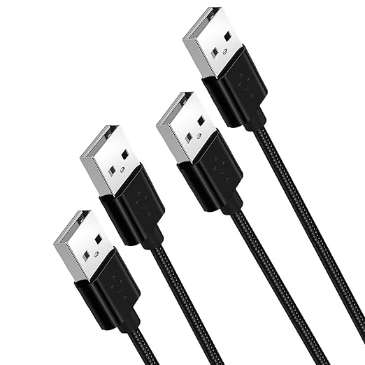AICHESON 2 Pack Type A to Type A Male Cable for Laptop Cooling Pads - 2ft/60cm USB A to USB A Black for Laptop Cooler