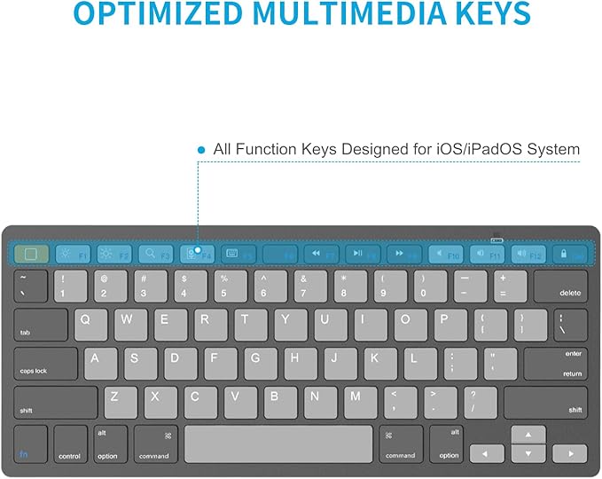 OMOTON Bluetooth Keyboard Compatible with iPad 10th Generation, iPad 10.2 (9th/8th/7th), iPad Pro 13/12.9/11 inch, iPad Air/Mini and More Bluetooth Enabled Devices, Graphite Gray