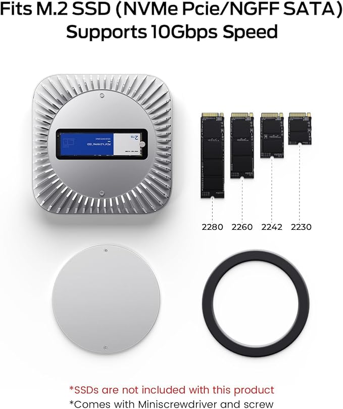 GIISSMO Mac mini M4 Dock with 4K@60 HDMI, 8TB M.2 NVMe SSD Enclosure, Mac mini Hub & Stand for Mac mini M4 and M4 Pro 2024 (10G USB A/C, 5G USB A*2, USB-C Charge, SD/TF, Audio)