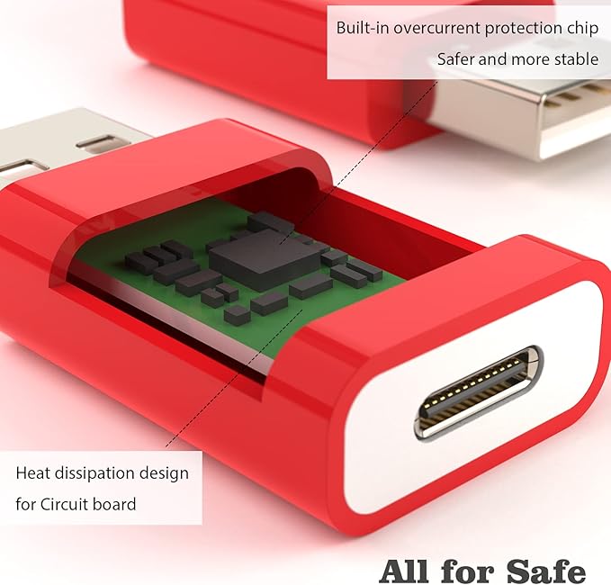 USB Male to USB-C Female Adapter,USB Type C to Type-A Charger Cable Converter for Apple Watch Series 10 9 8 7 SE Ultra,MagSafe Charger,iPhone 16 15 14 13 12 Pro Max