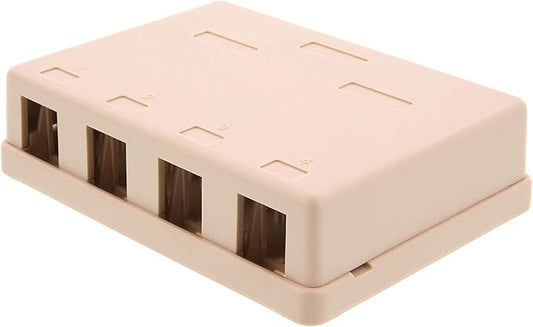 Networx® 4-Port Ethernet Keystone Jack Surface Mount Box, Unloaded, Ivory