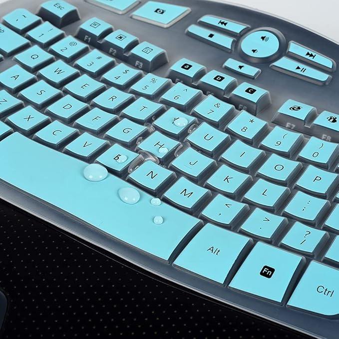 Keyboard Cover for Logitech K350 MK570 MK550 Keyboard Cover for Logitech K350 MK550 MK570 Wireless Wave Keyboards Covers Skin Protector Accessories, Mint Green