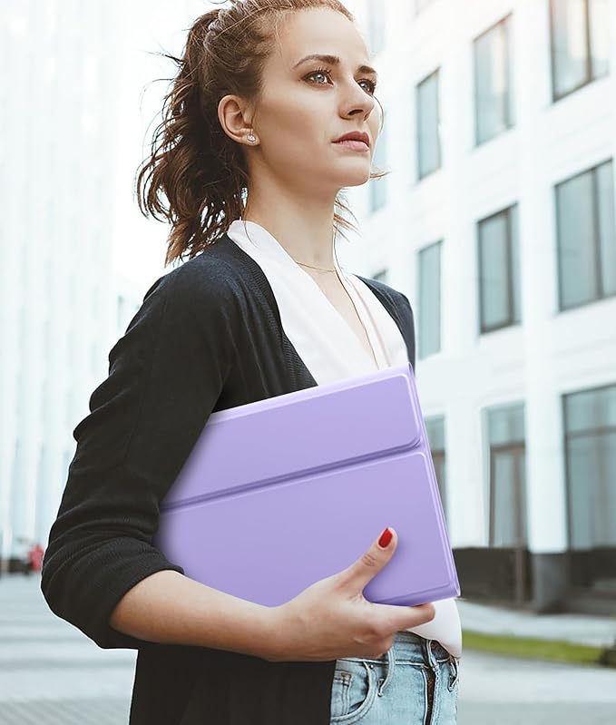 Hamile for iPad 11th 10th Generation Case with Keyboard - 7 Colors Backlit Wireless Detachable Folio Keyboard Cover with Pencil Holder for iPad 11-inch A16 2025 10th Gen 10.9 Inch 2022 (Purple)