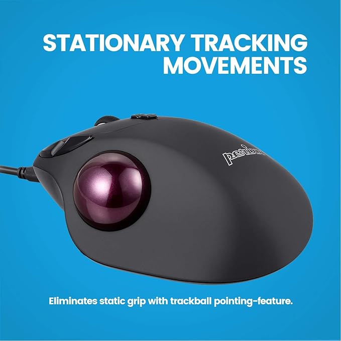 Perixx Wired USB Ergonomic Split Keyboard with Trackball Mouse