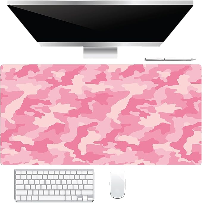 EOBTAIN Pink Mouse Pad Gaming,Retro Cute Large Desk Mat for Keyboard and Mouse,Girly Computer Mousepad XXL Extended Smooth Non-Slip Rubber Desk Protector Accessories for Office 31.5x15.7 Inch