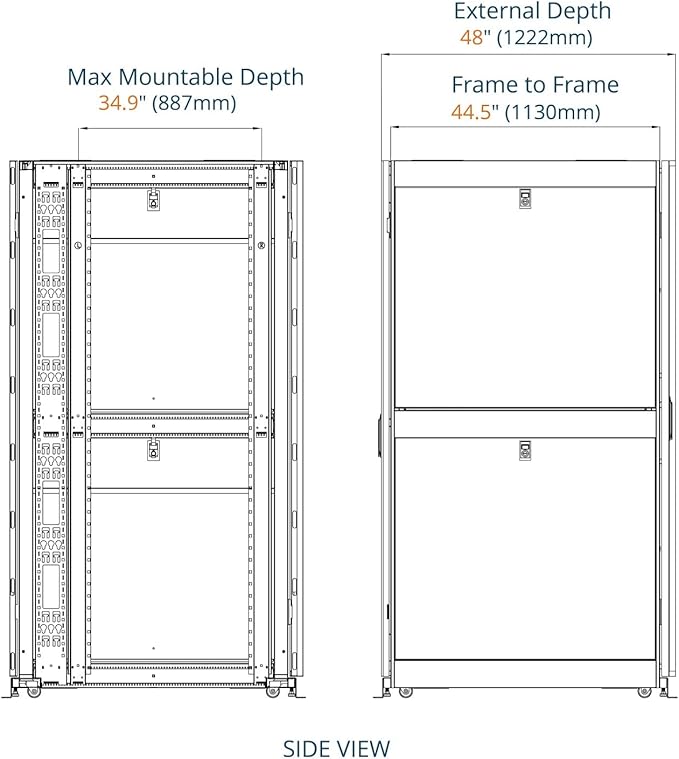 Tecmojo 52U Server Rack Cabinet - PRE-Assembled 24inch Width 48inch Depth IT Network Equipment Cabinet Rack Enclosure with Casters - 3000lbs Weight Capacity, White